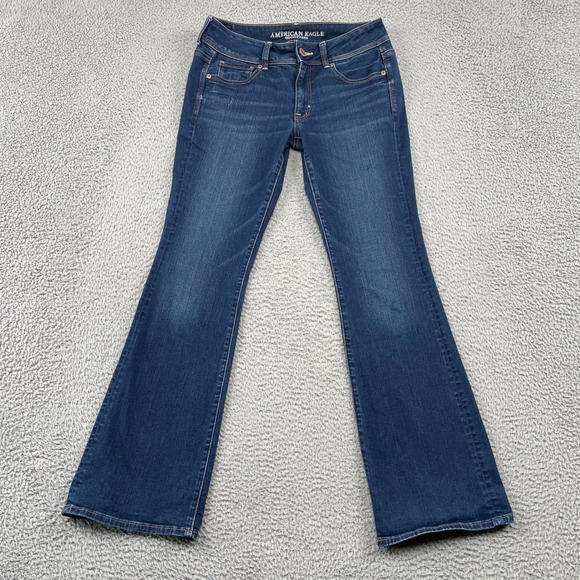 American Eagle Outfitters Denim - American Eagle Jeans Womens 8 Blue Kick Boot Super Stretch Dark Wash Denim Pant
